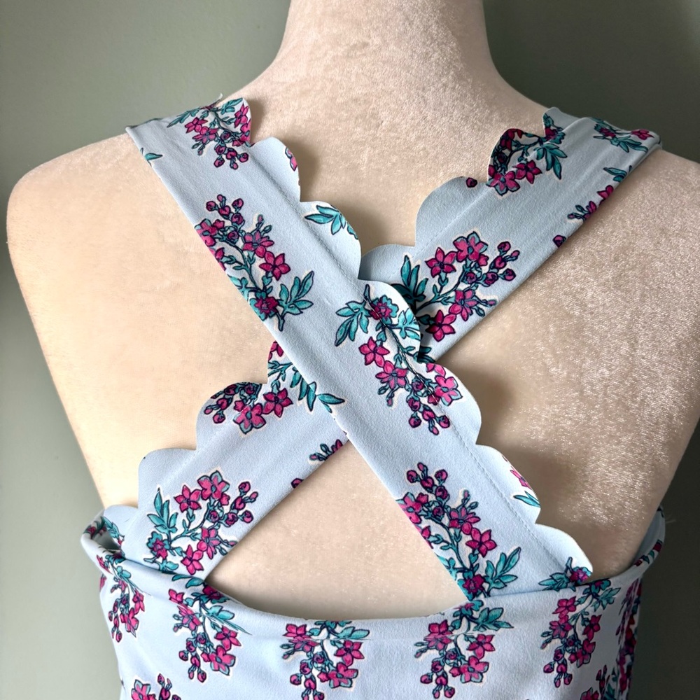 J. Crew Active Floral Scalloped Trim Dress - Picture 6 of 8